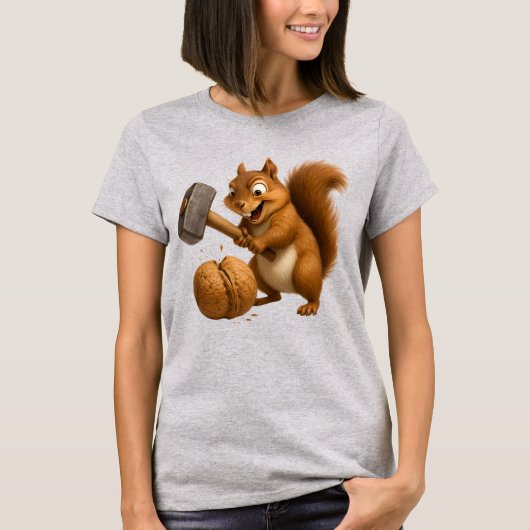 "ナッツ割りリスTシャツ Tシャツ (正面)