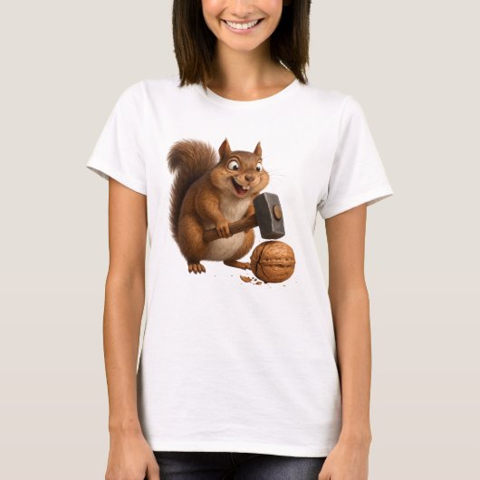 ナッツ割り天才リスTシャツ Tシャツ (正面)