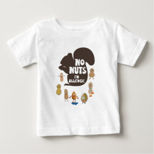 ナッツ無しアレルギー性落花生アレルギー認識度 ベビーTシャツ