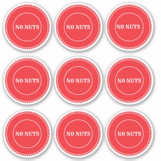 ナッツ類アレルギーの安全な料理 シール (正面)