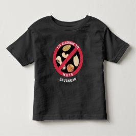 ナッツ類キッズアレルギーパーソナライズされた トドラーTシャツ