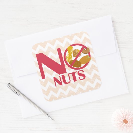 ナッツ食品アレルギー警告シールなし スクエアシール (封筒)