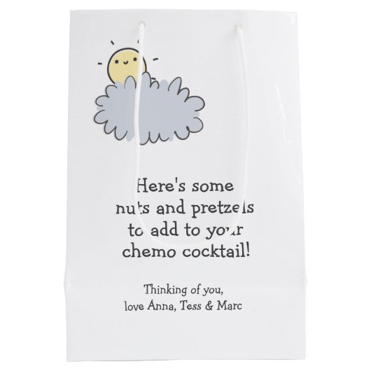 ナッツ&プレッツェルチェモカクテルおもしろい – チェモ気にー ミディアムペーパーバッグ (裏面)