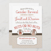 ナッツ or No ナッツ 編集可能な性別発表招待状 招待状 (正面/裏面)