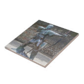 ナッティンガムの城の写真によるロビン・フッドの彫像 タイル (側面)