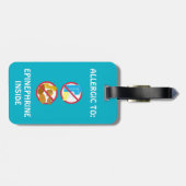 ナットおよび酪農場のアレルギーのてんとう虫の医学警報 ラゲッジタグ (裏面横)