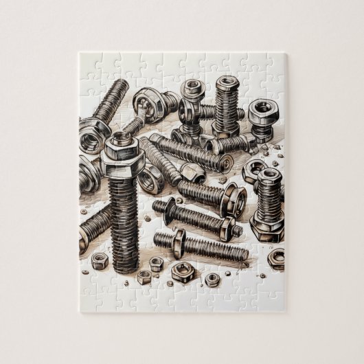 ナットとボルトのパズル ジグソーパズル (縦)