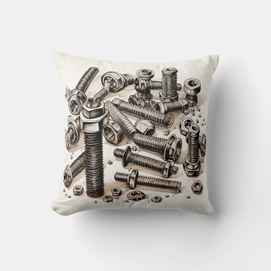 ナットとボルト両面装飾用クッション クッション (正面)