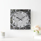 ナットとボルト スクエア壁時計 (ホーム)