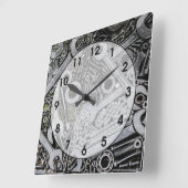 ナットとボルト スクエア壁時計 (傾斜)