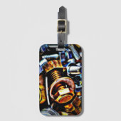 ナットとボルポップ・アートのトArt ラゲッジタグ (正面縦)