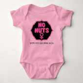 ナットなし |ホットピンクジェンダー発表ベビーのお知らせ ベビーボディスーツ (正面)