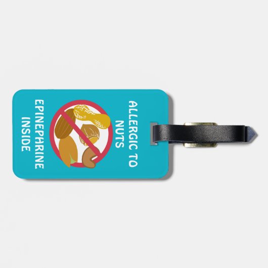 ナットのアレルギーのてんとう虫の医学警報 ラゲッジタグ (裏面横)