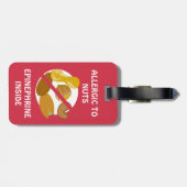 ナットのアレルギー警報のまわりにのラベル ラゲッジタグ (裏面横)