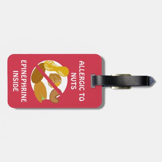 ナットのアレルギー警報のまわりにのラベル ラゲッジタグ (裏面横)