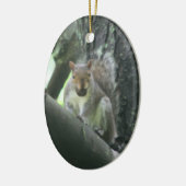 ナットの動物のオーナメントを持つかわいいリス セラミックオーナメント (左)