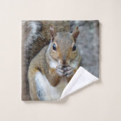 ナットを楽しむリス バスタオルセット (ウォッシュタオル)