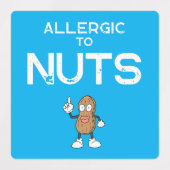 ナットアレルギカラフルー防水スクエアシール ラベル (デザイン1)