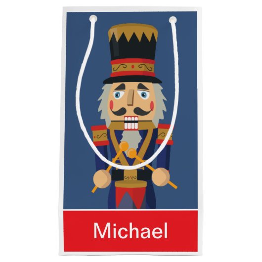 ナットクパーソナライズされたラッカー玩具青兵隊 スモールペーパーバッグ (正面)