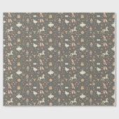 ナットクラッカースイートバレリナホースグレー ラッピングペーパー (フラット)