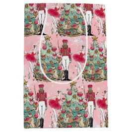 ナットクラッカーバレエバレリーナホリデイ抱き枕 ミディアムペーパーバッグ