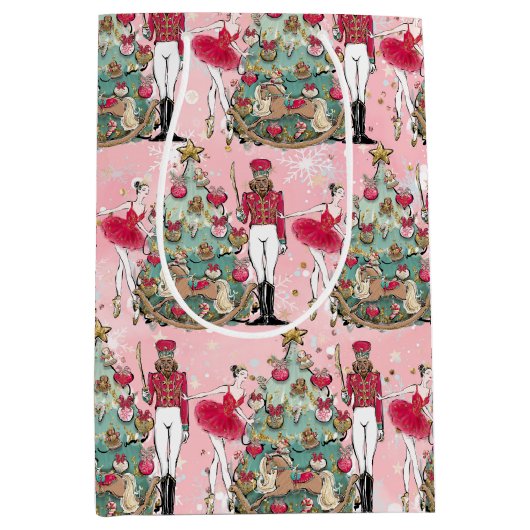 ナットクラッカーバレエバレリーナホリデイ抱き枕 ミディアムペーパーバッグ (正面)