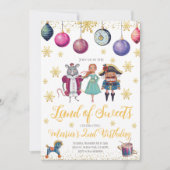 ナットクラッカーバレリナウィンター誕生日招待状 招待状 (正面)