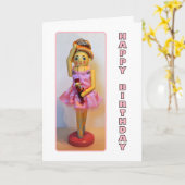 ナットクラッカーバレリーナハッピーバースデー カード (黄色い花)