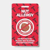 ナットフードアレルギー警告レッド警告のバッジ バッジ (表面)