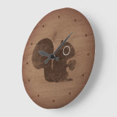 ナット付きリス素朴スタイル ラージ壁時計 (傾斜)