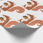 ナット付きリス ラッピングペーパー (角)