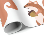 ナット付きリス ラッピングペーパー (ロールコーナー)