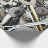 ナット&ボルトギアヘッド光沢ラッピング紙 ラッピングペーパー (角)