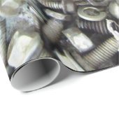 ナット&ボルトギアヘッド光沢ラッピング紙 ラッピングペーパー (ロールコーナー)