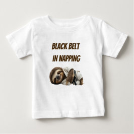 ナッピングの黒帯のナマケモノ ベビーTシャツ