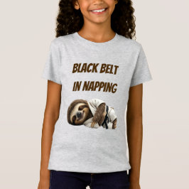 ナッピングの黒帯のナマケモノ Tシャツ