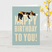 ナッピー誕生日スリーピングカリコキャット カード (黄色い花)