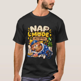 ナップモード起動中!クマ - 楽しい眠そうなくまのあったかデザイン Tシャツ