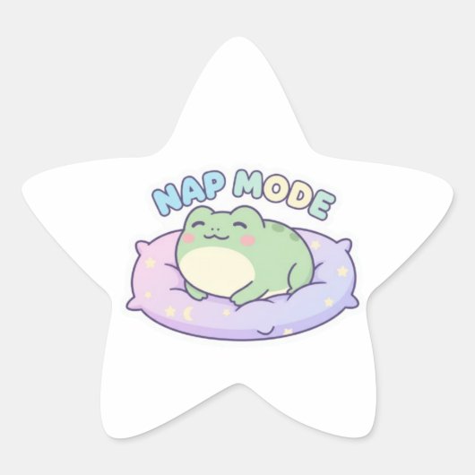 ナップモード カエル シール かわいい眠りカエル もふもふ (正面)