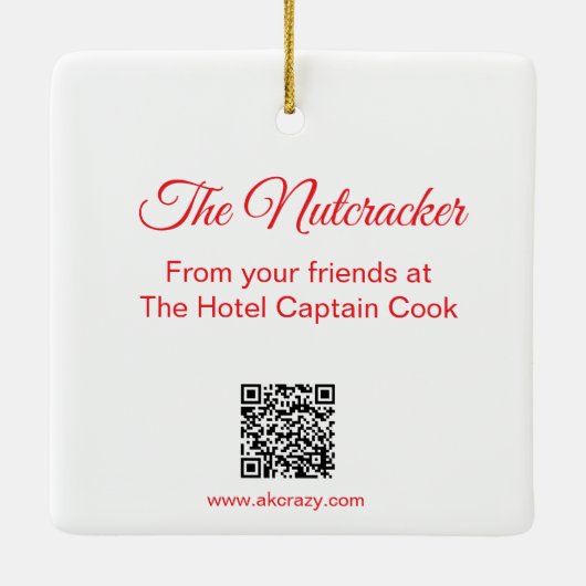 ナツクラッカーアットザホテルキャプテン調理師2025オーナメント セラミックオーナメント (裏面)