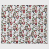 ナツクラッカークリスマスラッピング紙子供へ ラッピングペーパー (フラット)