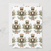 ナツクラッカーグリーン金ゴールドエレガントホリデーパーティー 招待状 (裏面)