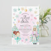 ナツクラッカーシュガープラムフェアリークリスマス誕生日 招待状 (スタンド正面)