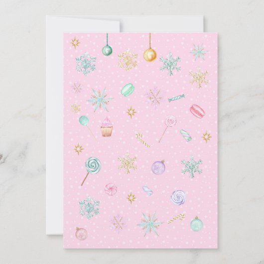 ナツクラッカーシュガープラムフェアリークリスマス誕生日 招待状 (裏面)