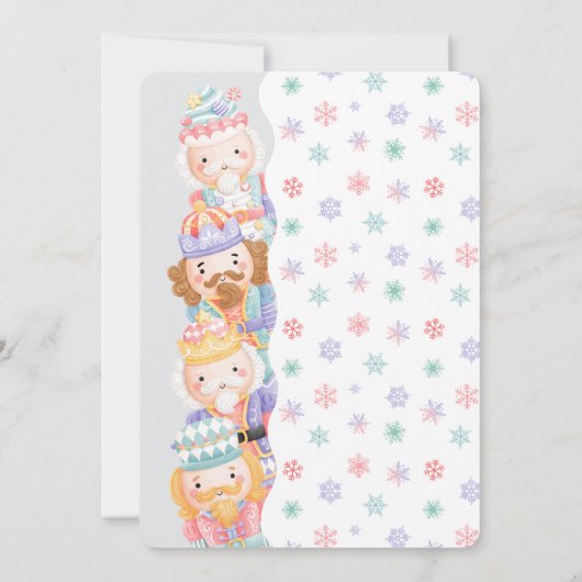 ナツクラッカーパステルクリスマス引っ越し祝いパーティーパーティー 招待状 (裏面)