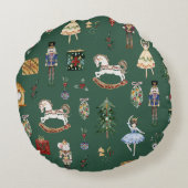 ナツクラッカーブルー金ゴールドバレリーナ誕生日 ラウンドクッション (裏面)