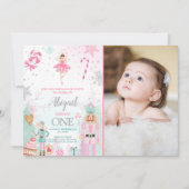 ナツクラッカー誕生日ガールランドオブスイーツフェアリー 招待状 (正面)