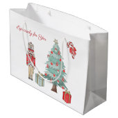 ナツクラッカー、クリスマスツリー、ロッキングホース抱き枕 ラージペーパーバッグ (裏面アングル)