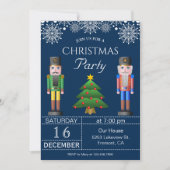 ナツクラッカー |ネイビーブルークリスマスパーティの招待状 招待状 (正面)