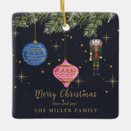 ナツクラッカー、ネイビー セラミックオーナメント